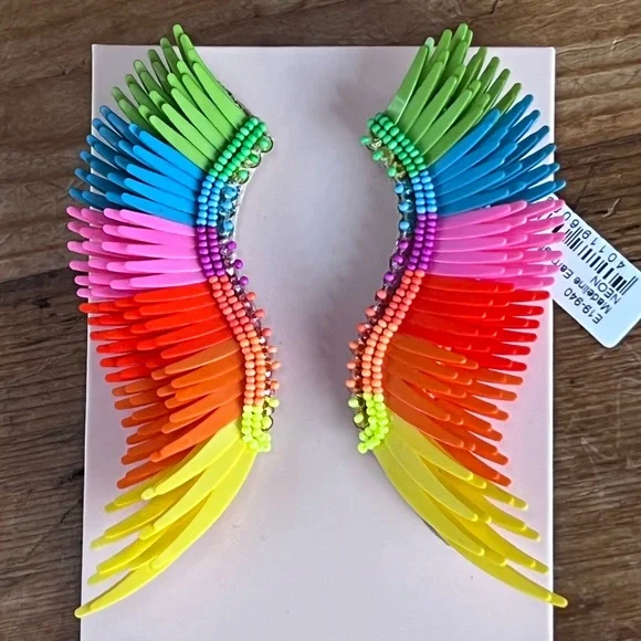 ๐บ๐HP๐๐บ NWT Mignonne Gavigan Madeline Earrings Neon Rainbow - Picture 1 of 16